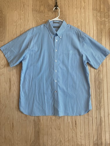 Daniel Cremieux Signature Collection Mens XL Blue Striped Short Sleeve Shirt
