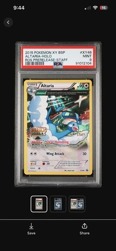 2015 POKEMON XY BLACK STAR PROMOS #XY46 ALTARIA-HOLO ROS PRERELEASE-STAFF PSA 9