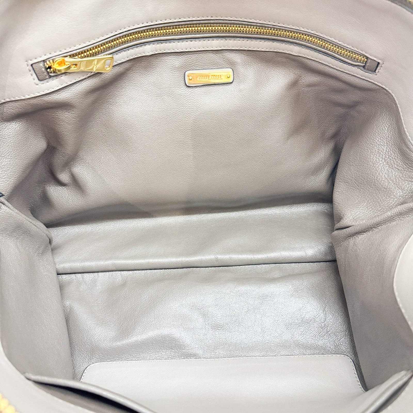 MIU MIU Grey Leather Shoulder Bag — image 13