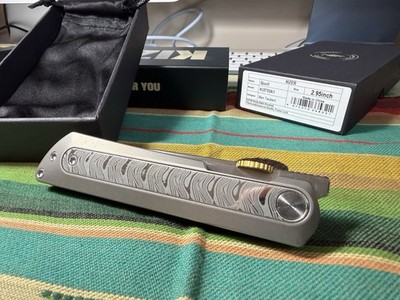 Kizer Cutlery Quoll Framelock Titanium & Damascus Folding S45VN Knife 3733A1