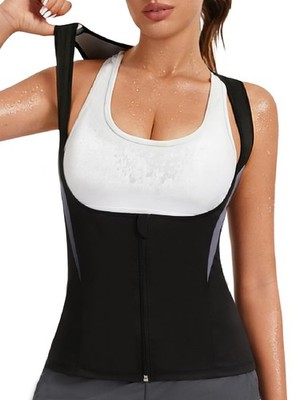 Sauna Vest for Women  Sweat Waist Trainer Suit with Zipper for Workouts