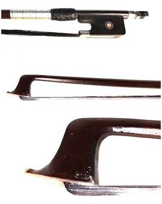 Black Beauty 4/4 Viola Bow, Black Hair, VTG European Stick, Lightweight 63 grams
