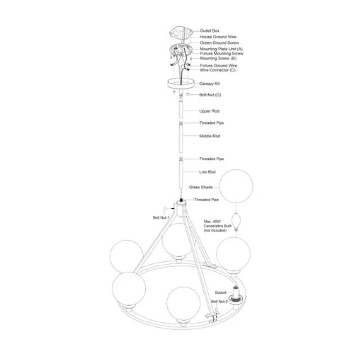 Vaxcel Lighting H0277 Lander 6 Light 28"W Ring Chandelier - Black - Picture 2 of 12