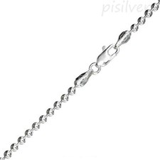 Genuine 925 Sterling Silver 8" Round Ball Bead Chain Bracelet 3mm Lobster Claw