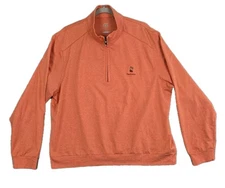 Cutter & Buck CB DryTec Pasatiempo 1/4 Zip Golf Short Pullover Men's XL Orange