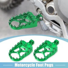 1 Pair Motorcycle Wide Foot Peg 360 Degree Rotating Aluminum Alloy Footpeg Green