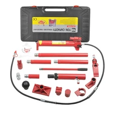 10Ton Steel Air Pump Lift Ram Frame Truck Repair Kit Hydraulic Transmission Jack