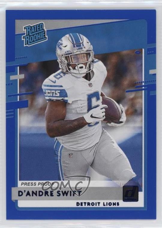 2020 Panini Donruss Rated Press Proof Blue D'Andre Swift #309 Rookie RC 0mb9