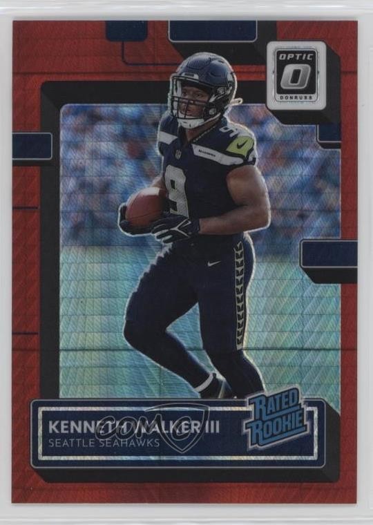 2022 Panini Donruss Optic Rated Rookie Red Hyper Prizm Kenneth Walker III #218