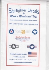 STARFIGHTER DECALS 1/500-3 USN Albany Class CG Chicago Columbus Albany