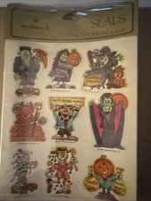 1981 Hallmark Vintage Halloween Sticker Seals 1 Pack of 4 Sheets