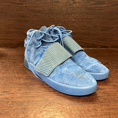 Adidas Tubular Invader Strap Men's Shoes Size 7.5 Blue Suede Sneakers BB1170