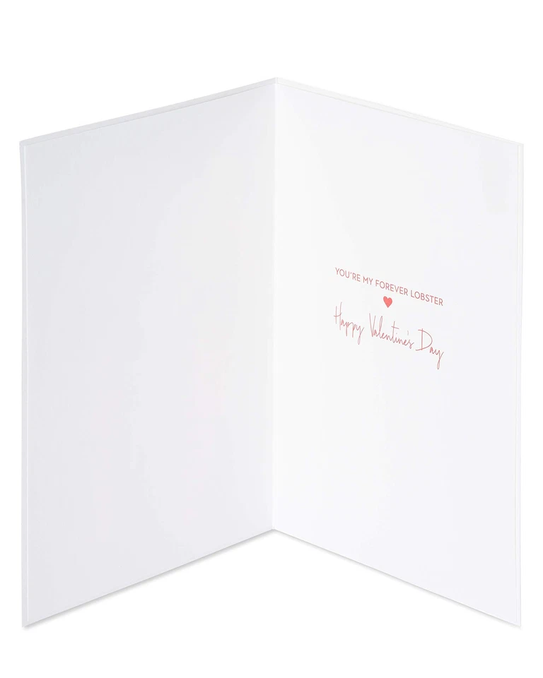 Tarjeta de San Valentín Papyrus Forever Lobster Premium Lámina y adornos de gemas 5x7 Foto 2 de 4