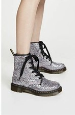 Dr Martens Boots Glitter J Combat 1460 Chunky Lace Up Girls Kids Size 3 Rainbow