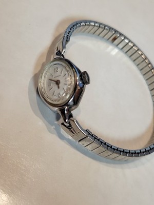 Vtg Woldman Swiss Made Damen Armbanduhr Silberfarben Metallarmband