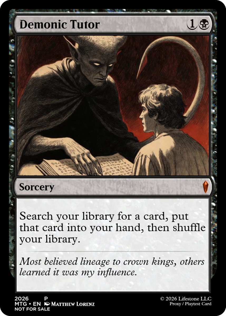 Demonic Tutor Magic: The Gathering Near Mint or Better Uncommon