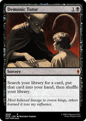 Demonic Tutor - Premium Quality - Not Tournament Authorized