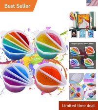 Silicone Split Cups,4Pcs Thicken Reusable Resin Mixing Cups with 2-5Channels,...