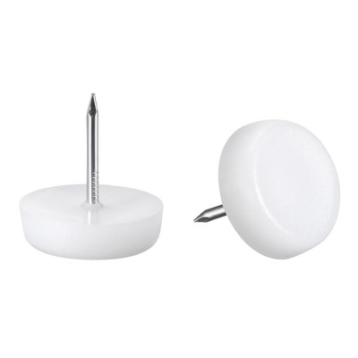 furniture nail, table chair leg protection pad 21mm white plastic 5pcs