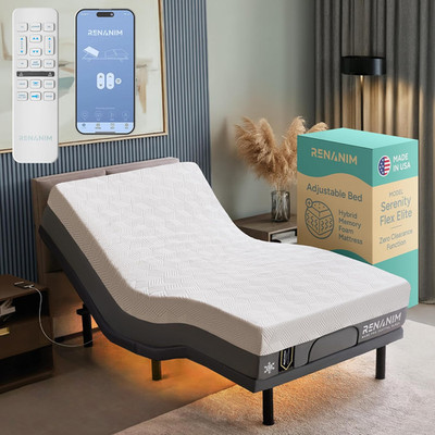 SFE Twin XL Adjustable Bed Frame & Mattress - Zero Gravity, Wireless Remote