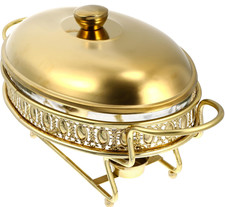 Gold 1.5L Round Chafing Dish Buffet Food Warmer