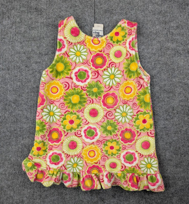The Bailey Boys Dress Baby Girls 24M Fleece Retro Floral Mod Vintage 70s Soft