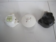 3x Retro Lichtschalter Klingel Taster Kipp Schalter– Bakelit? Vintage Dekoration