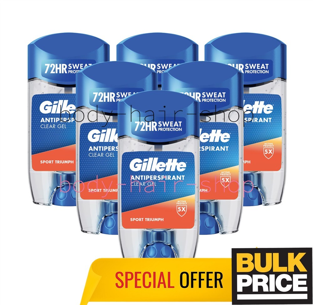 Gillette Sport Triumph 48 HR Protection Antiperspirant Gel Stick 70ml | 6 Pack - Image 8