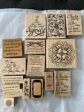 Lot Of 16 Rubber Stamps Wood Flowers Sayings Stampendous Stampabilities Various