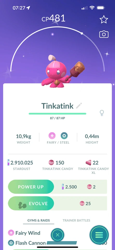 Shiny Tinkatink - Tr-de 1M Stardust