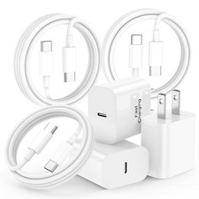 3-Pack 20W USB C Fast Charging Wall Charger for iPhone 17 Pro Max/16 Pro Max 6FT