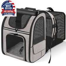 Cat Carrier Backpacks Expandable Cat Backpack with Shade Cover, Breathable Mesh