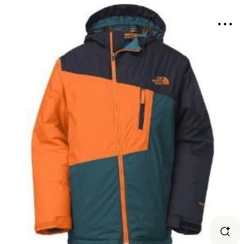 The North Face HyVent Insulated Blue Orange Hooded Snow Jacket Boys XL 18/20