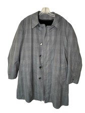 Mens Vintage Rainfair Rain Top Coat Gray with Removable Lining 40L