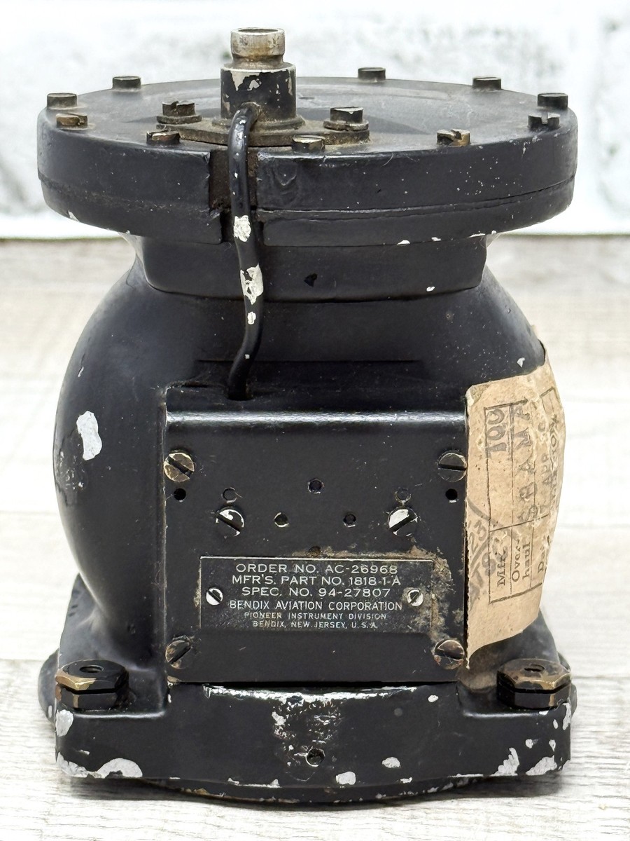 Vintage Bendix Aviation Corp Aircraft Compass Mfr Part No 1818-1-A