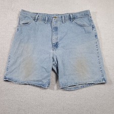 Vtg Wrangler Relaxed Fit Jean Shorts Mens 44 Light Wash Denim Grunge Work Dad