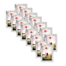 HORLIMER 4x6 Picture Frame Set of 15 Distressed White Rustic Wall  Tabletop