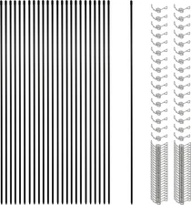 45.3 Inch 25 Pcs Fiberglass Electric Fence Posts with 100 Pcs Metal Loops, Tempo