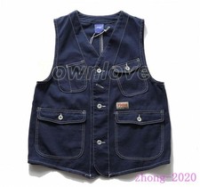 Retro Men's Cargo Button Vest Sleeveless Multi-pocket Hip Hop Casual Waistcoat