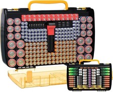 Large Capacity 269 Battery Organizer Storage Case with Tester, Double-Side Ba...