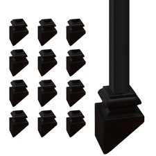 Iron Baluster Slant Shoes Interiors Square Stair Spindles Satin Black 12 PCS