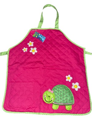 NWT Kids Stephen Joseph Quilted  Turtle & Daisy Apron, Pink