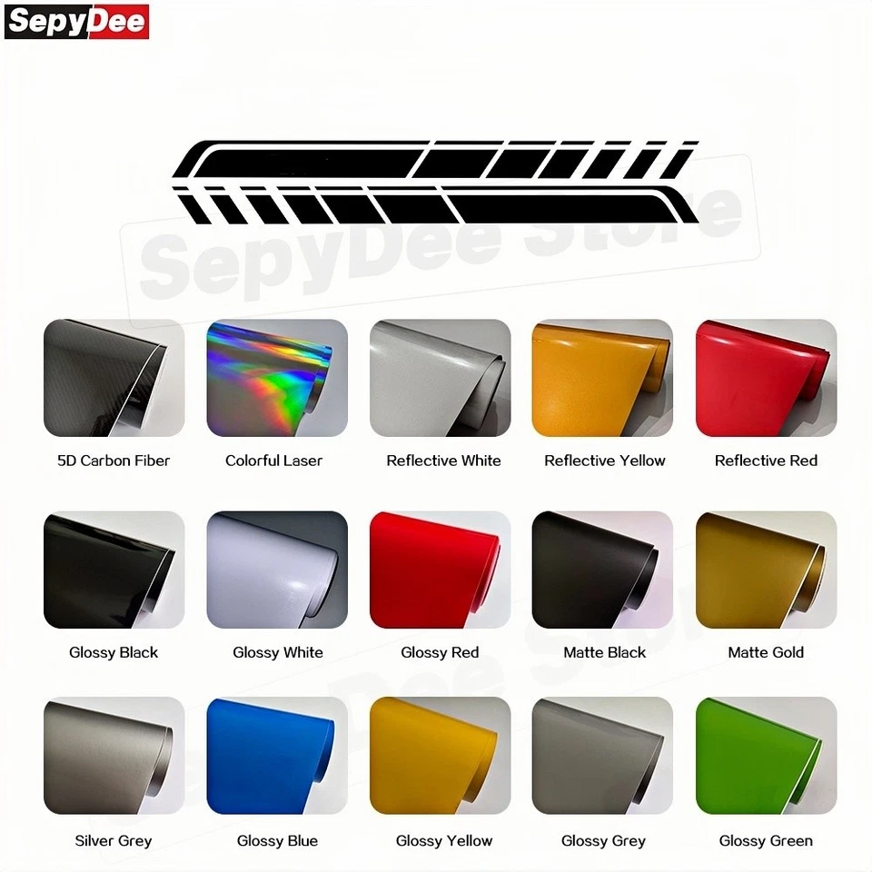 Calcomanía de vinilo a rayas para carrocería deportiva Toyota Highlander Racing para puerta de coche Foto 2 de 4