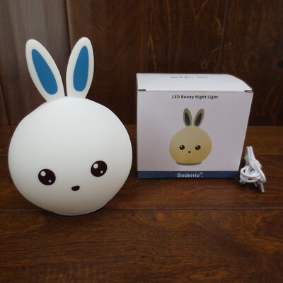 Night Lamp Cute Bunny Light Kids Silicone LED Colors Rabbit Lamp