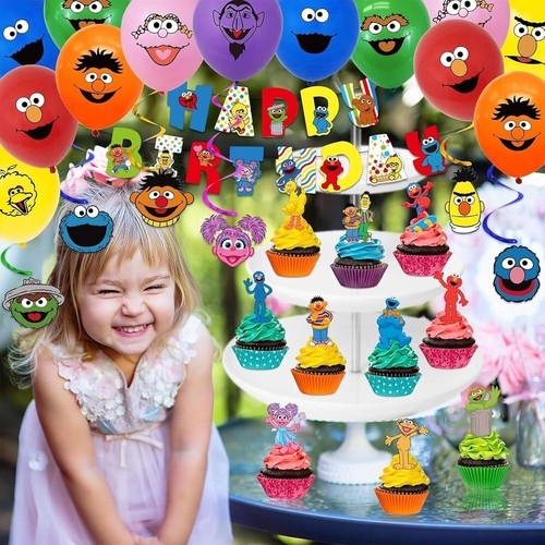 Sesame Street Party Supplies Balloons Kids Birthday Decorations Tableware - Picture 2 of 31