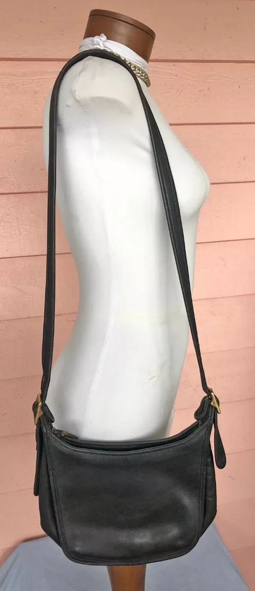 COACH 9950 Janice Legacy Shoulder Bag BLACK Leather Vintage Made in USA