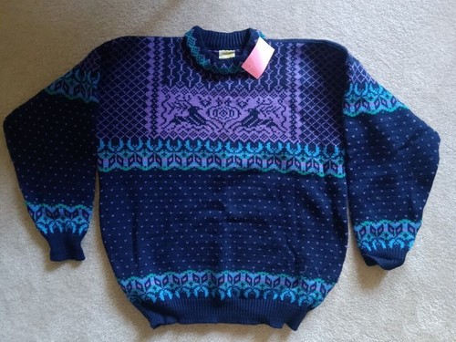 DALE OF NORWAY Women's Vintage Sweater size XXL Vibrant Blue Purple BEAUTIFUL
