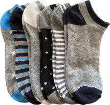 6 Pairs Womens Assorted Styles Low Cut Ankle Socks Size 9-11  Brand New 