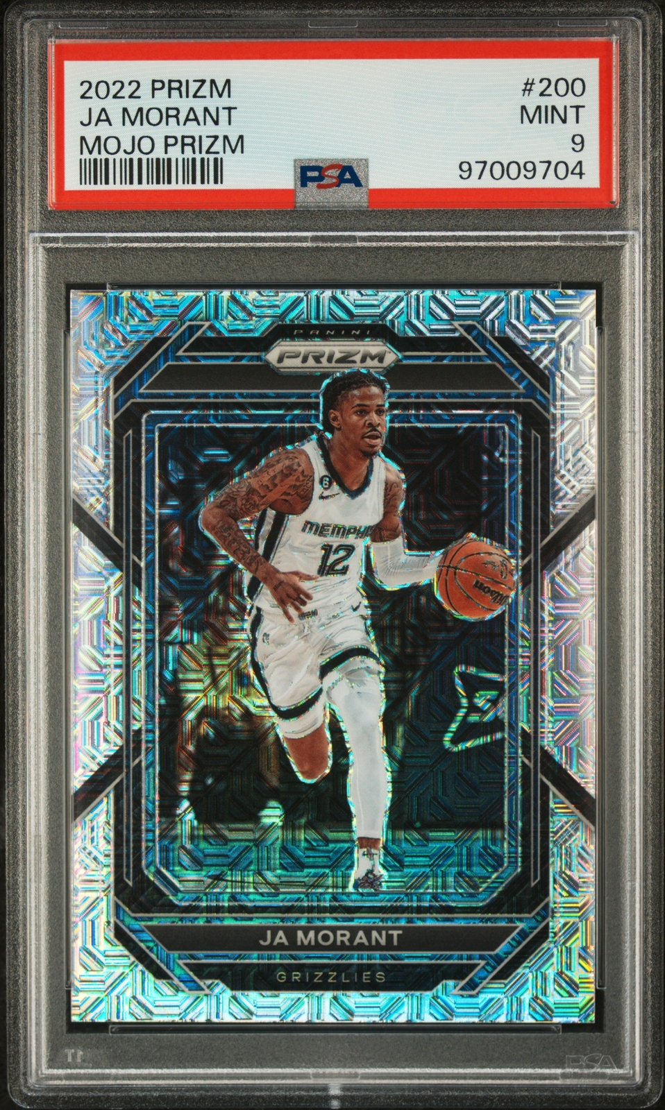 2022 PANINI PRIZM MOJO PRIZM #200 JA MORANT 11/25 PSA 9