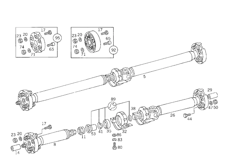 前传动轴 Cardan Flex 光盘组件适用于梅赛德斯奔驰 C230 S320 Febi 原始设备制造商 — 第 3/4 张图片